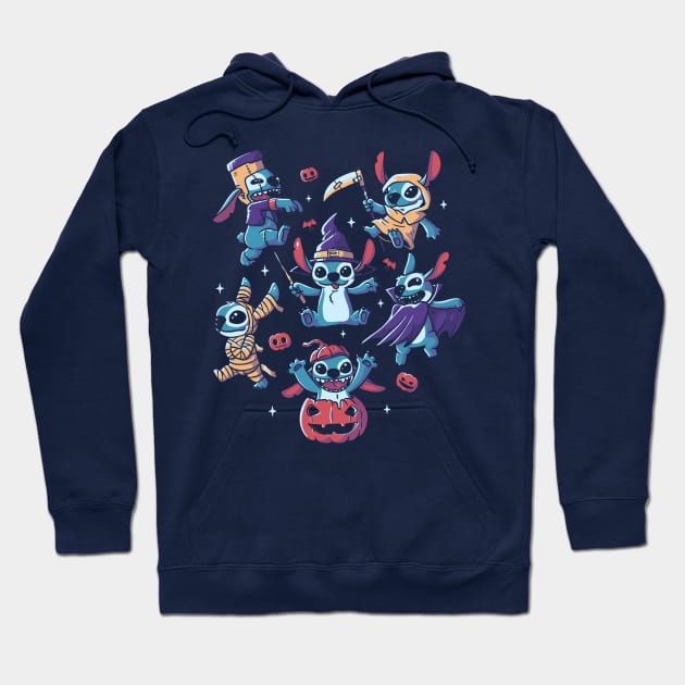 Halloween Experiments Cute Spooky Aliens Hoodie by eduely